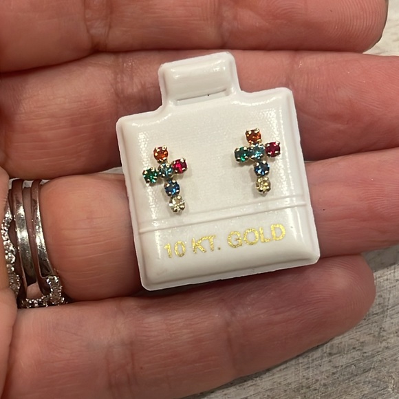 10k gold earrings studs - Picture 4 of 4